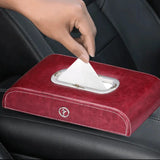 Topgear Premium Leather Tissue Holder - Red