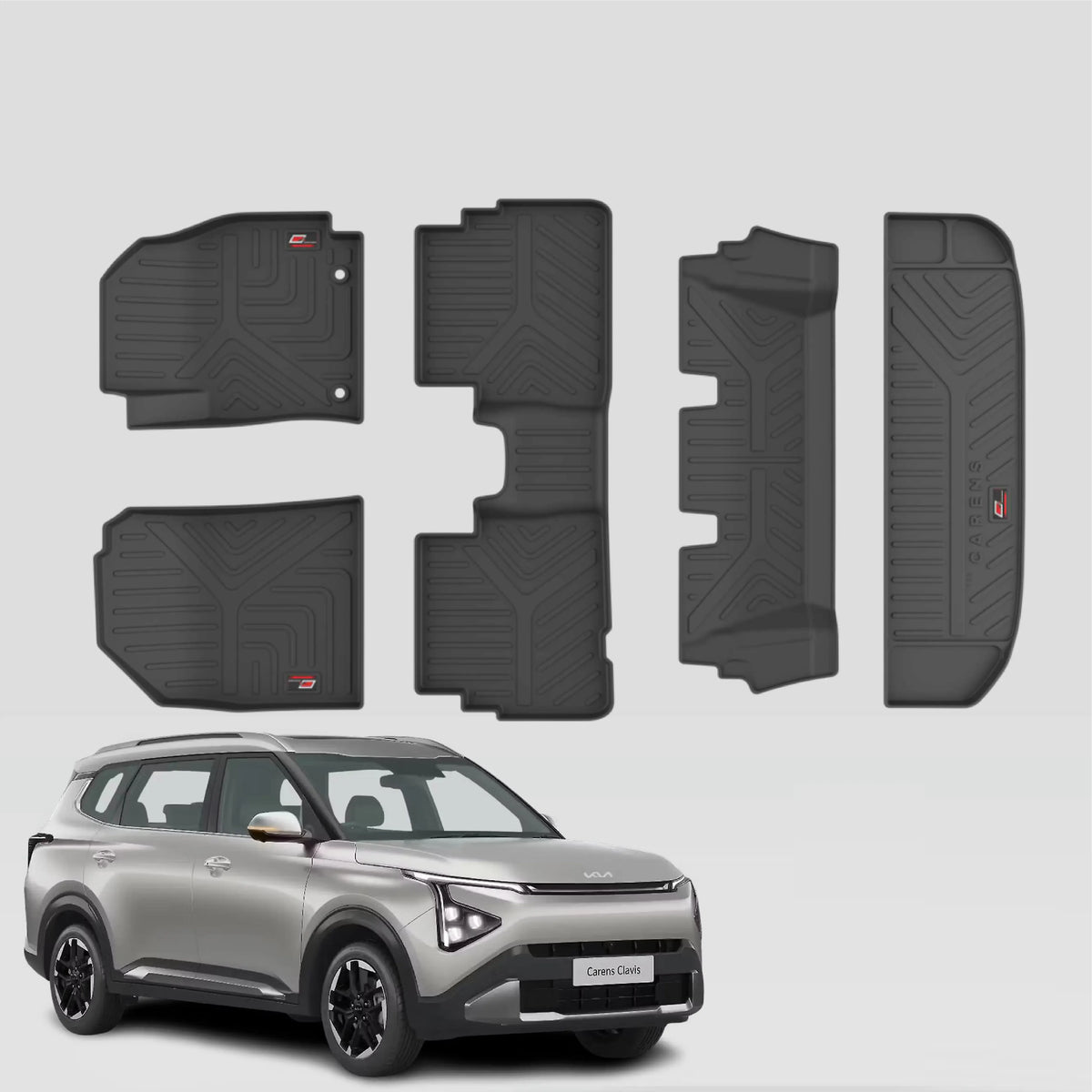 GFX Kia Carens Clavis Floor Mats with Boot Mat