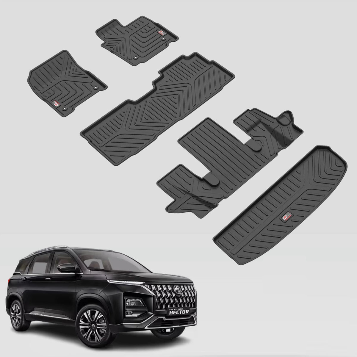 GFX MG Hector Plus 6 Seater Floor Mats with Boot Mat