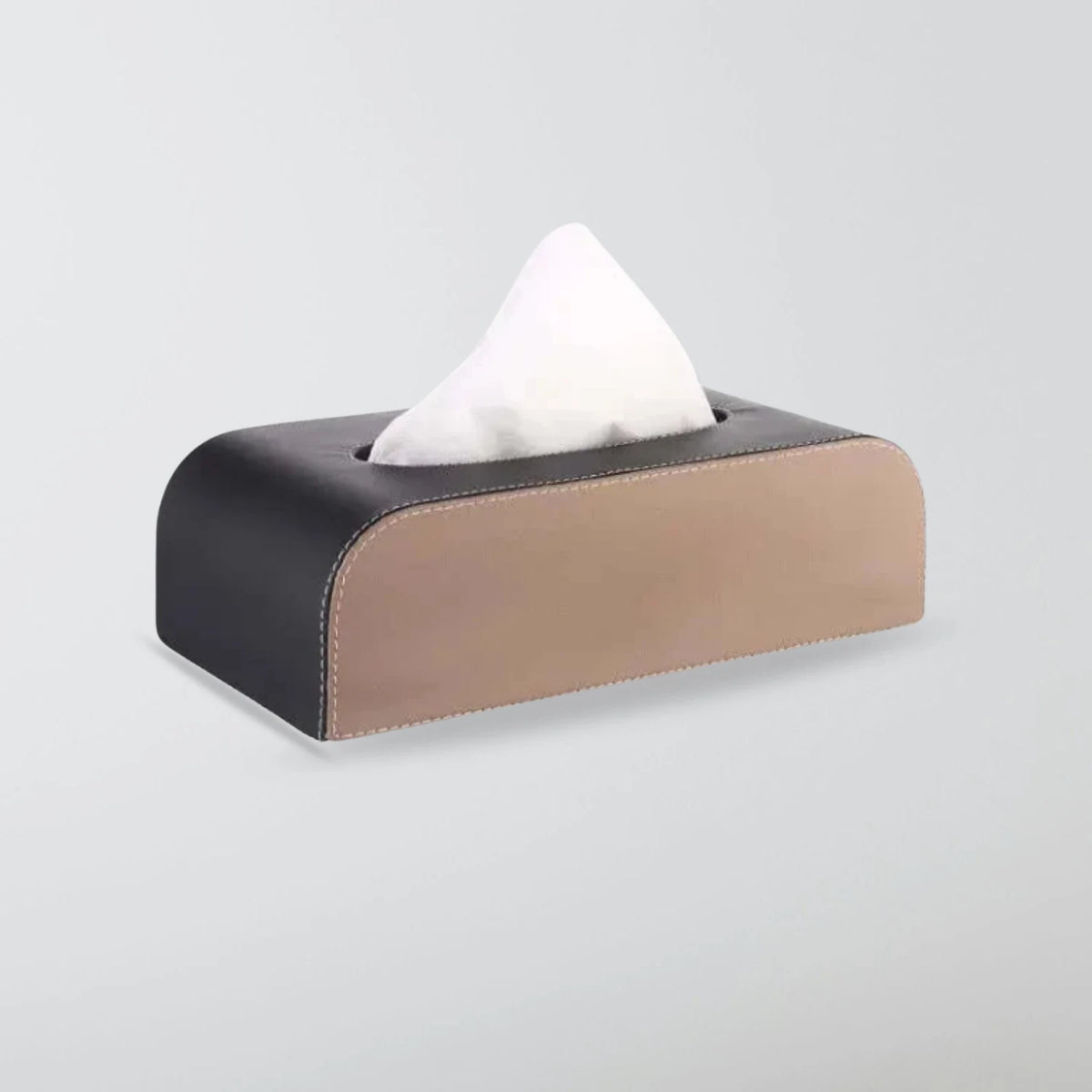 GFX Leatherette Tissue Box - Beige & Brown
