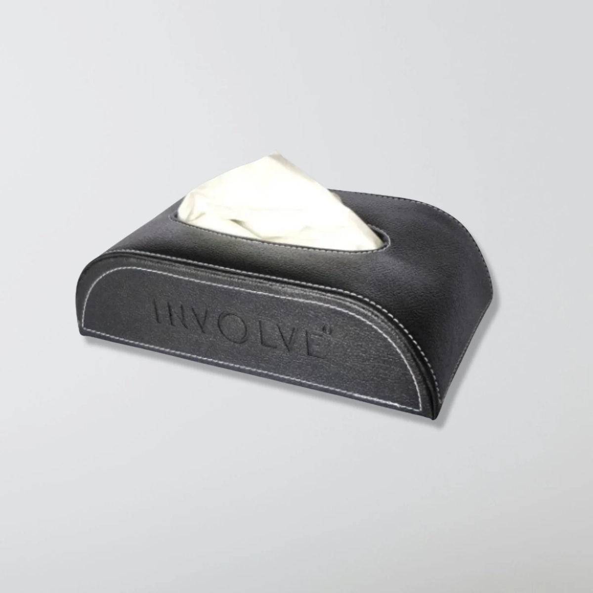 Involve Luxury Art Leather Tissue Box - Midnight Black